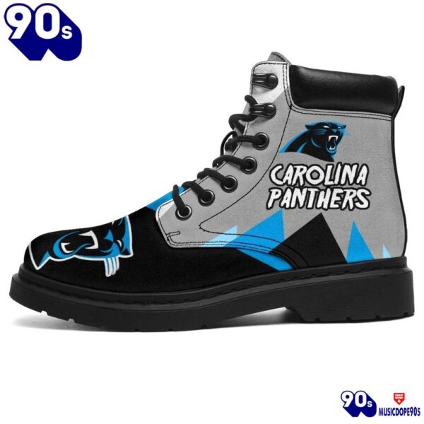 Carolina Panthers All Season Boots  Casual Shoes  Vegan Leather Custom Boot Shoes