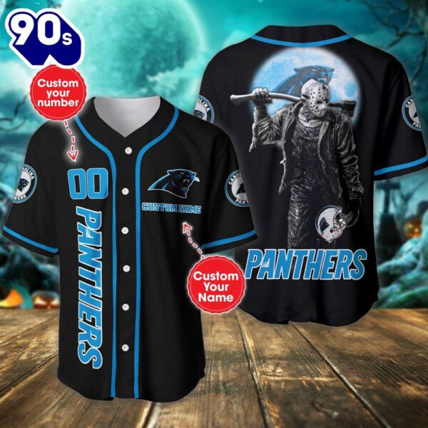 Carolina Panthers Horror Movie Personalized Baseball Jersey