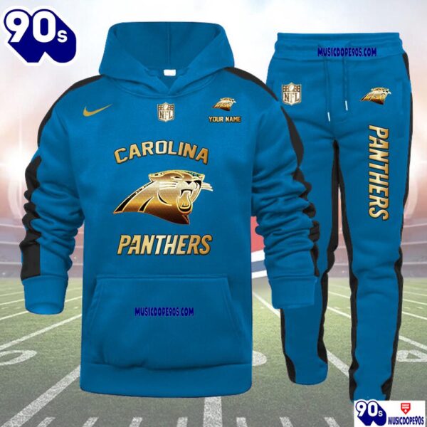 Carolina Panthers NFL 32 Teams Personlized Golden Logo Hoodie Set