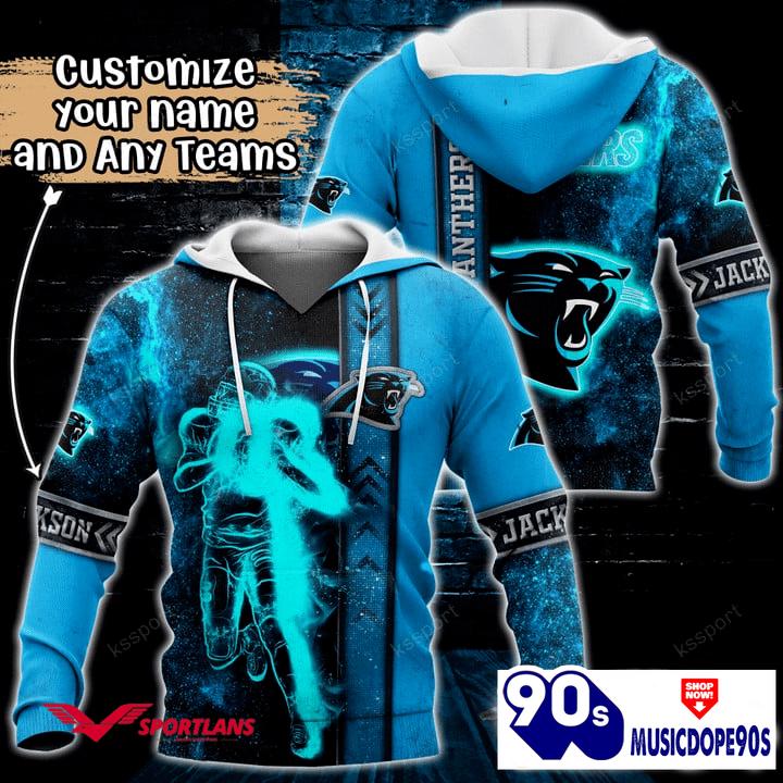 Carolina Panthers NFL Custom Name 3D Hoodie Teams Shirt For Fans Carolina Panthers NFL Custom Name 3D Hoodie Teams Shirt For Fans