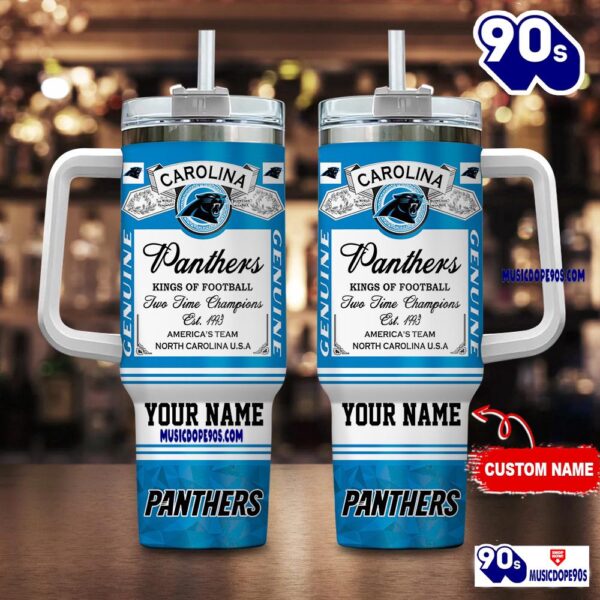 Carolina Panthers Nfl Kings Of Football Personalized Tumbler 40oz