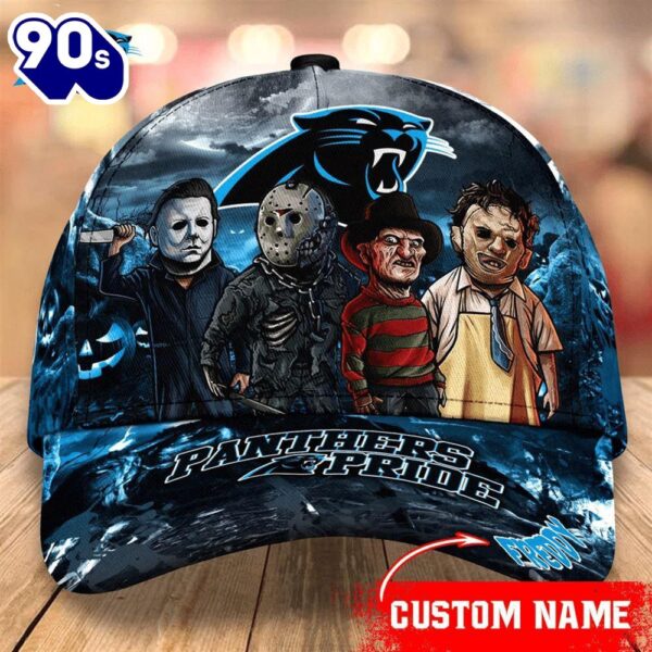 Carolina Panthers  NFL Personalized Trending Cap Mixed Horror Movie Characters