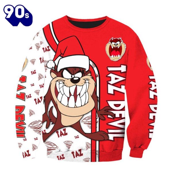 Cartoon Character Christmas Taz Devil Hoodie All Over Printed 3D Unisex Men Women