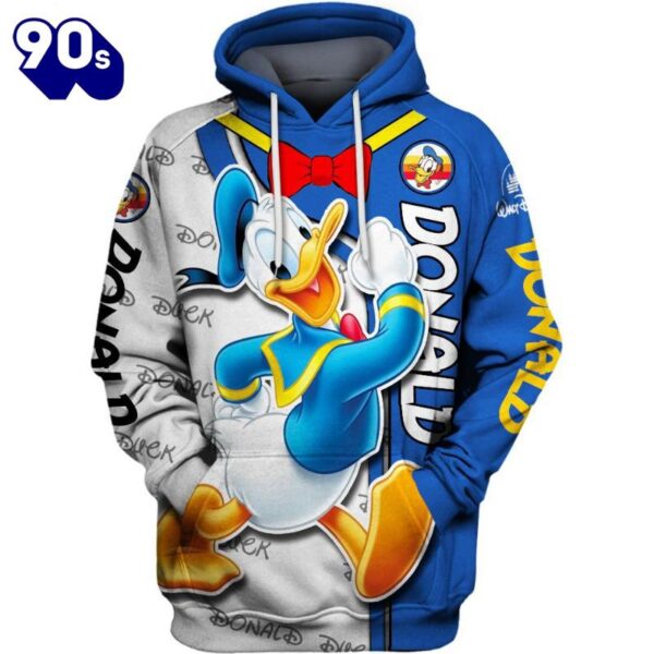 Cartoon Character Donald Duck Hoodie And Leggings Set