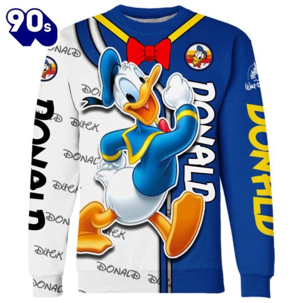 Cartoon Character Donald Duck Hoodie And Leggings Set