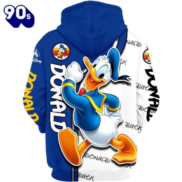 Cartoon Character Donald Duck Hoodie And Leggings Set