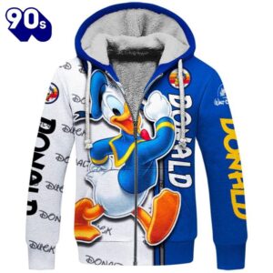 Cartoon Character Donald Duck Hoodie And Leggings Set