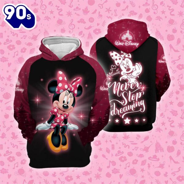 Cartoon Character Dreaming Minnie Hoodie All Over Printed 3D Unisex Men Women