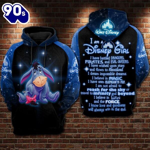 Cartoon Character Eeyore Girl Hoodie All Over Printed 3D Unisex Men Women