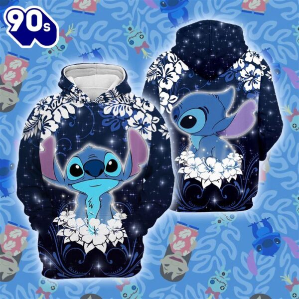 Cartoon Character Flower Stitch Hoodie All Over Printed 3D Unisex Men Women