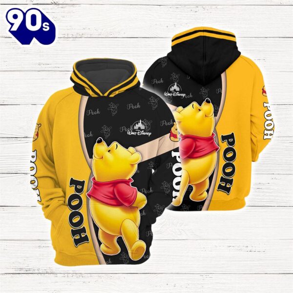 Cartoon Character Happy Winnie The Pooh Hoodie All Over Printed 3D Unisex Men Women