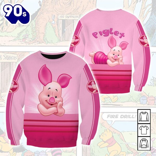 Cartoon Character Piglet Ears Hoodie All Over Printed 3D Unisex Men Women