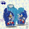 Cartoon Character Sonic Form Hoodie All Over Printed 3D Personalized Custom Name Unisex Men Women