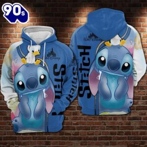 Cartoon Character Stitch Flower Hoodie…