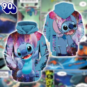 Cartoon Character Stitch Galaxy Hoodie…