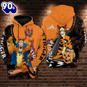 Cartoon Character Tigger Halloween Hoodie…