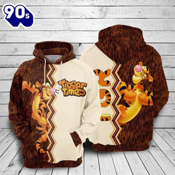 Cartoon Character Tigger Ziczac Hoodie All Over Printed 3D Unisex Men Women