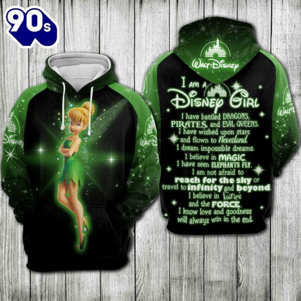 Cartoon Character Tinker Bell Girl Hoodie All Over Printed 3D Unisex Men Women