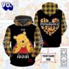 Cartoon Character Winnie The Pooh Aholic Gingham Hoodie All Over Printed 3D Personalized Custom Name Unisex Men Women