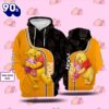 Cartoon Character Winnie The Pooh Black Ora Hoodie All Over Printed 3D Personalized Custom Name Unisex Men Women
