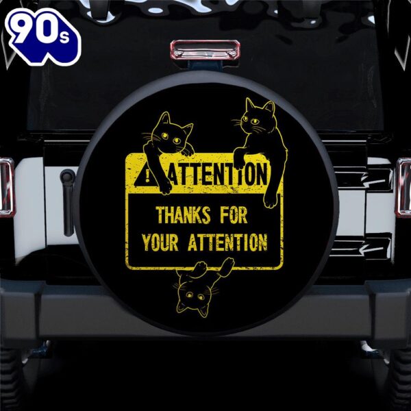 Cat Attention Funny Car Spare Tire Covers Gift For Campers