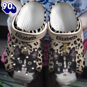 Cat Leopard Personalized Shoes Clogs Gifts For Birthday Christmas