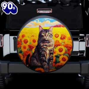 Cat With Sunflower Painting Car…