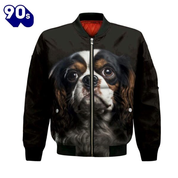 Cavalier King Charles Spaniel 2 AI – Unisex 3D Graphic Bomber Jacket