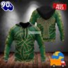 Celtic Cross St Patricks Day Green 3D Art Hoodie 2025