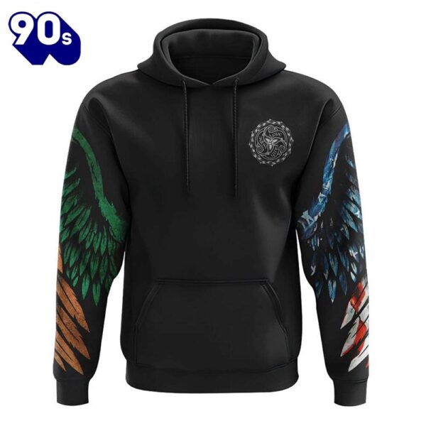 Celtic Cross Wings With Eagle 3D Hoodie