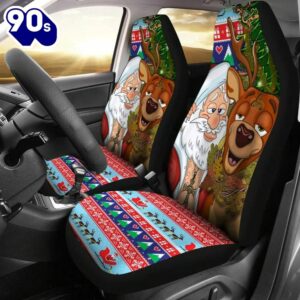 Celtic Merry Christmas Ugly Car Seat Drunk Santa And Deer  Gift Xmas