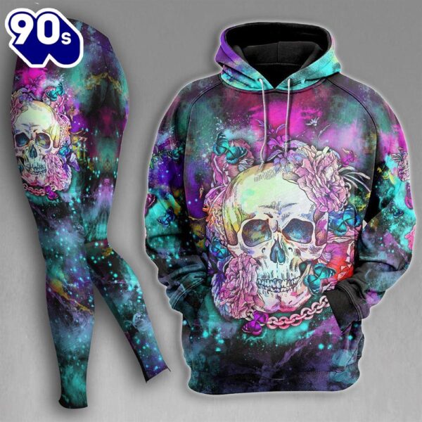 Chain Skull Rose Colorful Combo Hoodie And Leggings