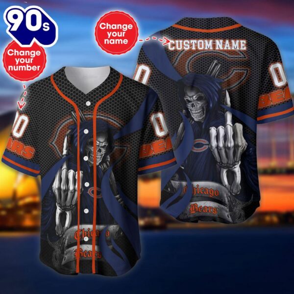 Chicago Bears Halloween Cusom Name And Number Baseball Jersey