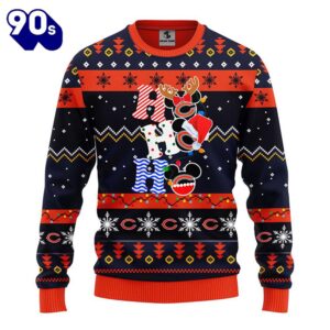Chicago Bears HoHoHo NFL Mickey Christmas Ugly Sweater
