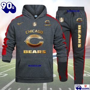 Chicago Bears NFL 32 Teams Personlized Golden Logo Hoodie Set