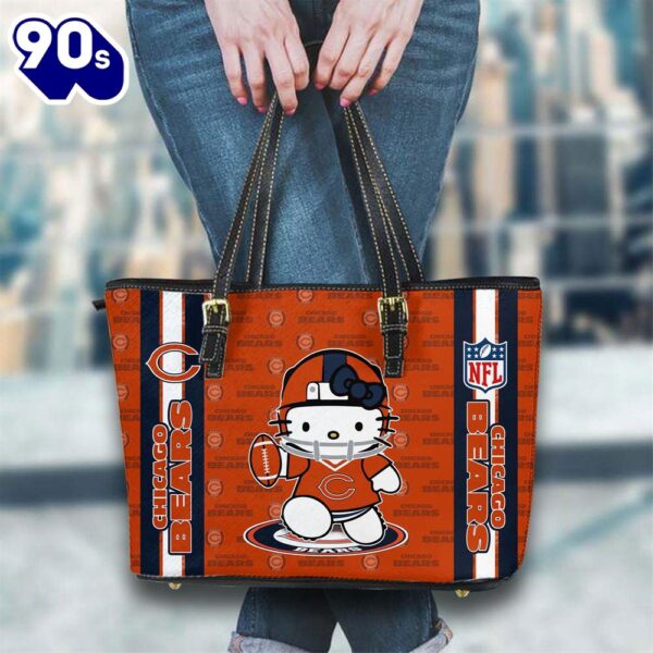 Chicago Bears NFL Kitty Women Leather Tote Bag   Gift For Christmas