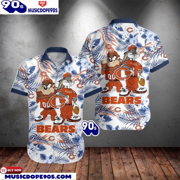 Chicago Bears Taz And Bugs NFL Teams Hawaiian Shirt