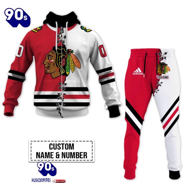 Chicago Blackhawks Personalized NHL Mix Jersey Hoodie Set