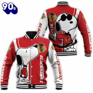 Chicago Blackhawks Snoopy Baseball Jacket