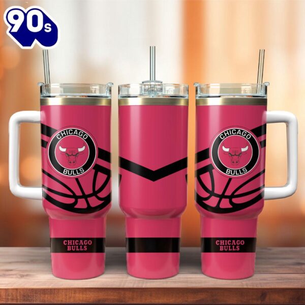 Chicago Bulls Basketball NBA Sport Custom Stanley Quencher 40oz Stainless Steel Tumbler With Handle