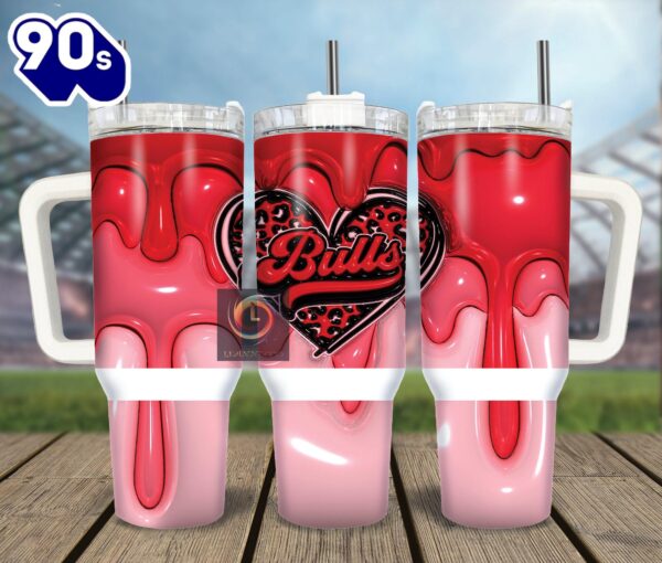 Chicago Bulls NBA Custom Stanley Quencher 40oz Stainless Steel Tumbler With Handle