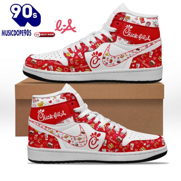 Chick Fil A Nike Logo Red Design Air Jordan 1 High Top