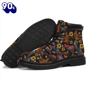 Chicken Leather Boots Animal Custom Shoes Funny Chicken Lover