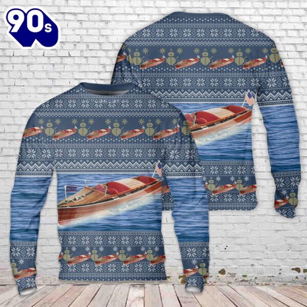 Chris-Craft Runabout Christmas Sweater 1