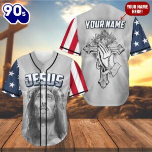 Christ Pray The Savior Cross Custom Baseball Jersey   Gift Christmas