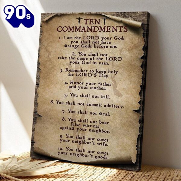 Christian Canvas Art Ten Christian Commandments Of God Special Canvas Scripture Canvas