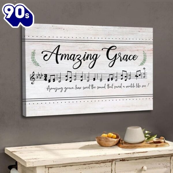 Christian Wall Art Amazing Grace How Sweet The Sound, Sheet Music, Christian Song Lyrics Canvas