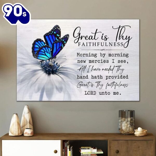 Christian Wall Art Great Is Thy Faithfulness Wall Art Canvas Religious Wall Decor