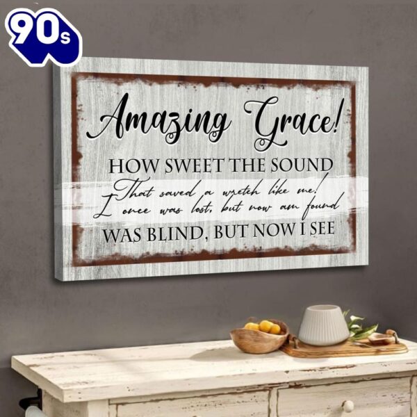 Christian Wall Decor Amazing Grace How Sweet The Sound Wall Art Canvas Print