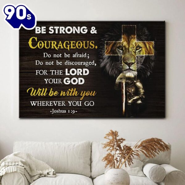 Christian Warrior Be Strong And Courageous Joshua 19 Wall Art Canvas Print Religious Wall Decor